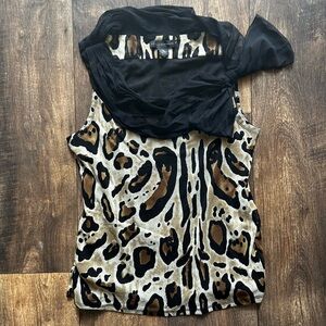 Sleeveless Leopard Print Blouse